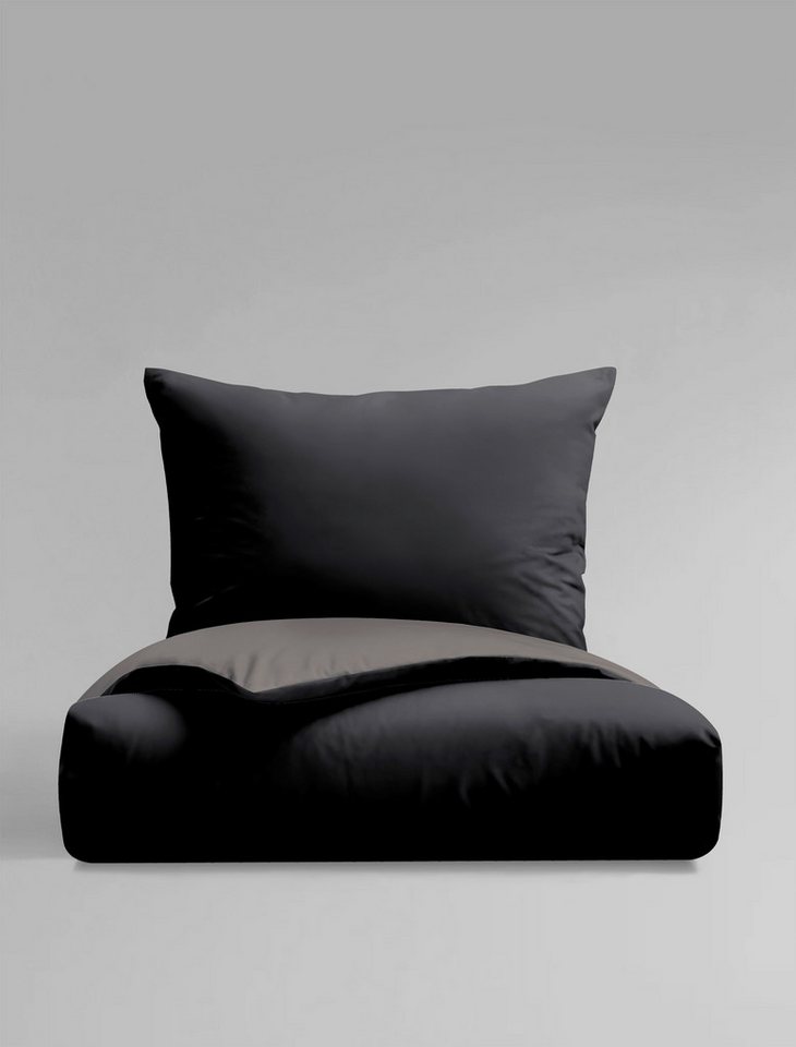 BIERBAUM Wendebettwäsche Modern Uni in Gr. 135x200 oder 155x220 cm, Renforcé, 2 teilig, Modernes Unidesign: Schlichte, elegante Optik für jedes Schlafzimmer – Bild 3 von 4