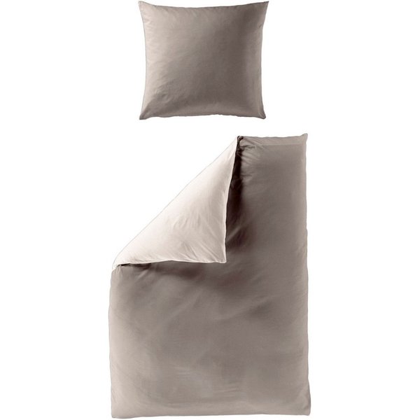 BIERBAUM Wendebettwäsche Modern Uni in Gr. 135x200 oder 155x220 cm, Renforcé, 2 teilig, Modernes Unidesign: Schlichte, elegante Optik für jedes Schlafzimmer