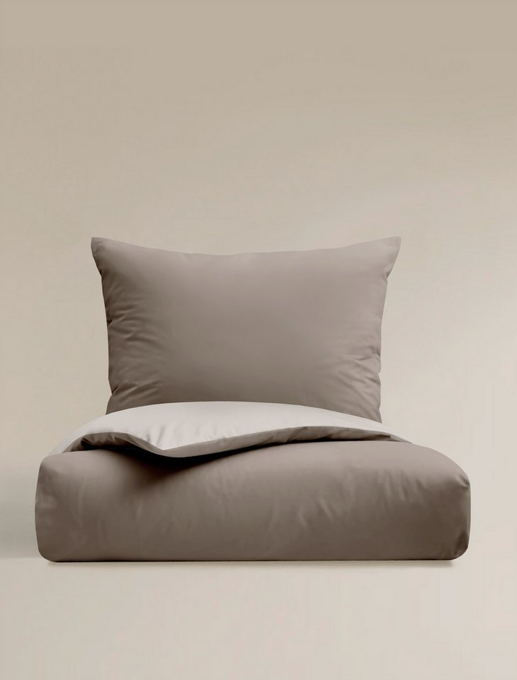 BIERBAUM Wendebettwäsche Modern Uni in Gr. 135x200 oder 155x220 cm, Renforcé, 2 teilig, Modernes Unidesign: Schlichte, elegante Optik für jedes Schlafzimmer – Bild 3 von 5