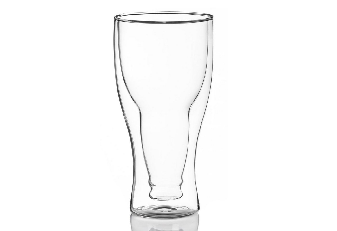 Dimono Bierglas DIMONO Bierglas Glasflasche Effekt–Doppelwandiges invertiert Bierglas, 2-tlg., Borosilikatglas, Umgestülpte Bierflasche im Glas – Bild 2 von 5