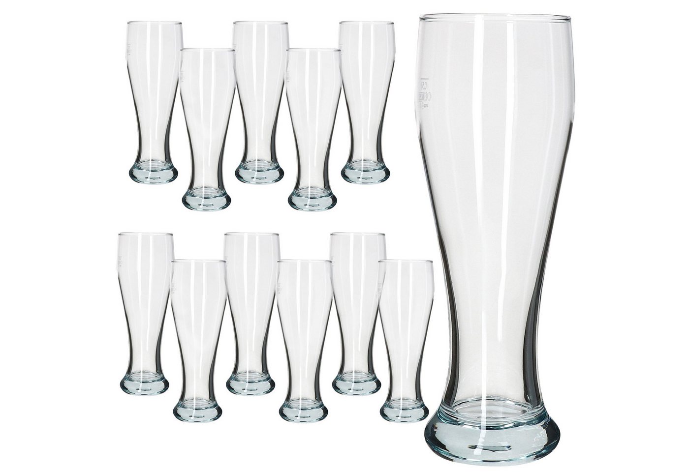 MamboCat Bierglas MamboCat 12x Sepp Weizenbiergläser Set 0,5 L geeicht Klarglas Weißbier, Glas – Bild 2 von 5