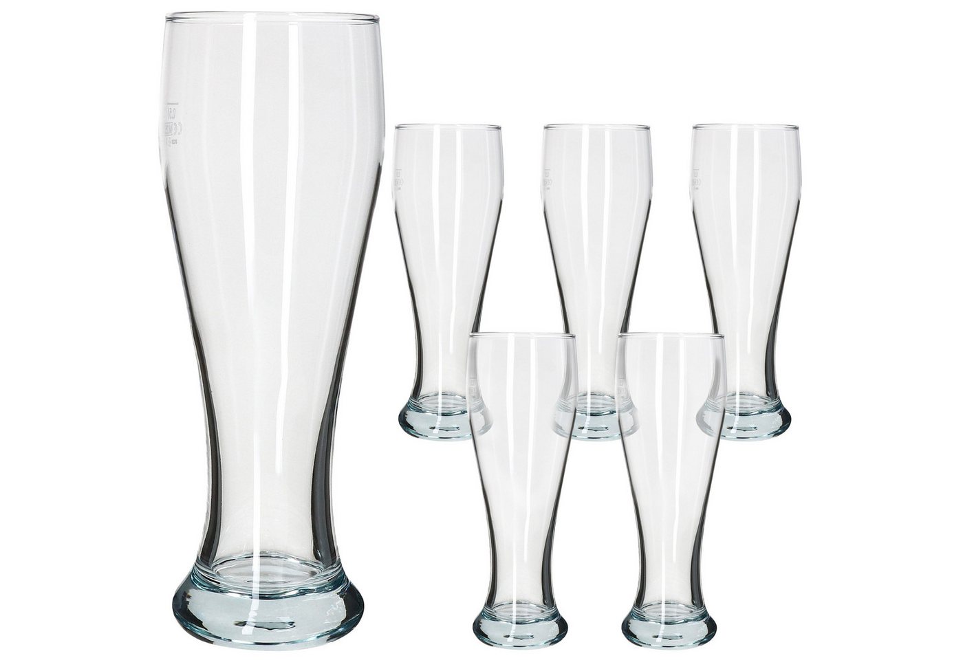 MamboCat Bierglas MamboCat 6x Sepp Weizenbiergläser Set 0,5 L geeicht Klarglas Weißbier, Glas – Bild 2 von 5
