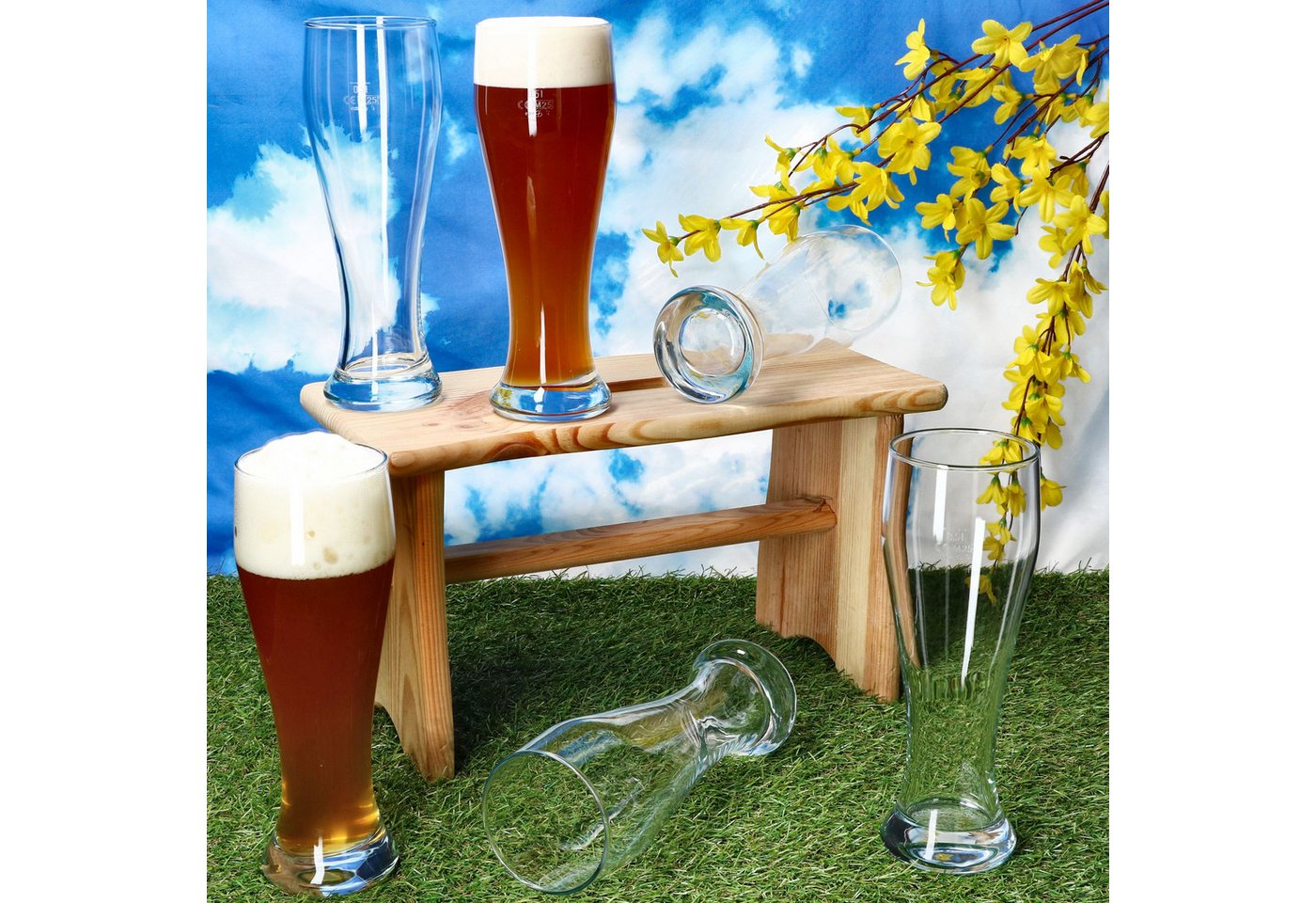 MamboCat Bierglas MamboCat 6x Sepp Weizenbiergläser Set 0,5 L geeicht Klarglas Weißbier, Glas – Bild 5 von 5