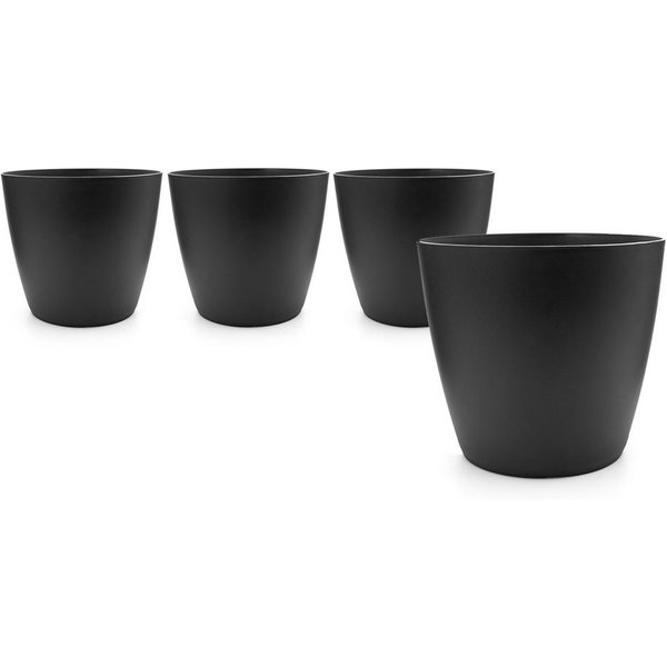 BigDean Blumentopf 4 Stück Blumentopf, Übertopf aus Kunststoff im Modernen Look (Set, 4 St., Blumentöpfe), Modernes Design, Natürliche Ästhetik