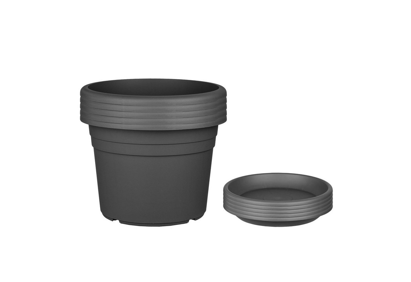BigDean Blumentopf mit Untersetzer Kunststoff rund (Set, 5 St., Pflanztopf + Untersetzer), Blumentopf, Pflanztop, mit Untersetzer, Wetterfest, Hochwertig – Bild 5 von 5
