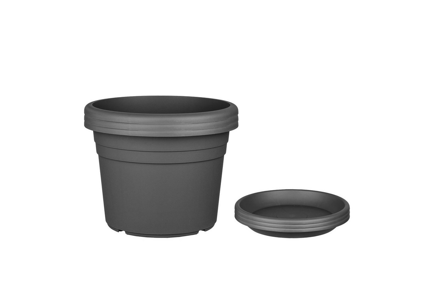 BigDean Blumentopf mit Untersetzer Kunststoff rund (Set, 3 St., Pflanztopf + Untersetzer), Blumentopf, Pflanztop, mit Untersetzer, Wetterfest, Hochwertig – Bild 5 von 5