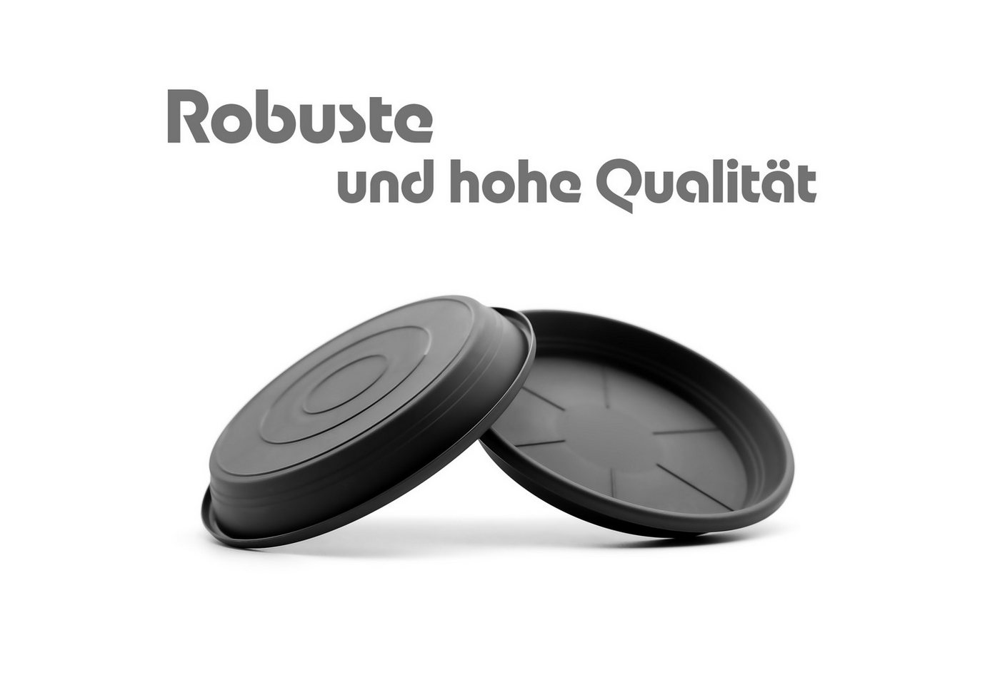 BigDean Blumentopfuntersetzer 20 Stück Topfuntersetzer Ø 19,5 cm in Anthrazit Made in Europe, Zubehör für Pflanztöpfe, Set, 20-tlg., Klassische Blumentopfunters – Bild 2 von 5