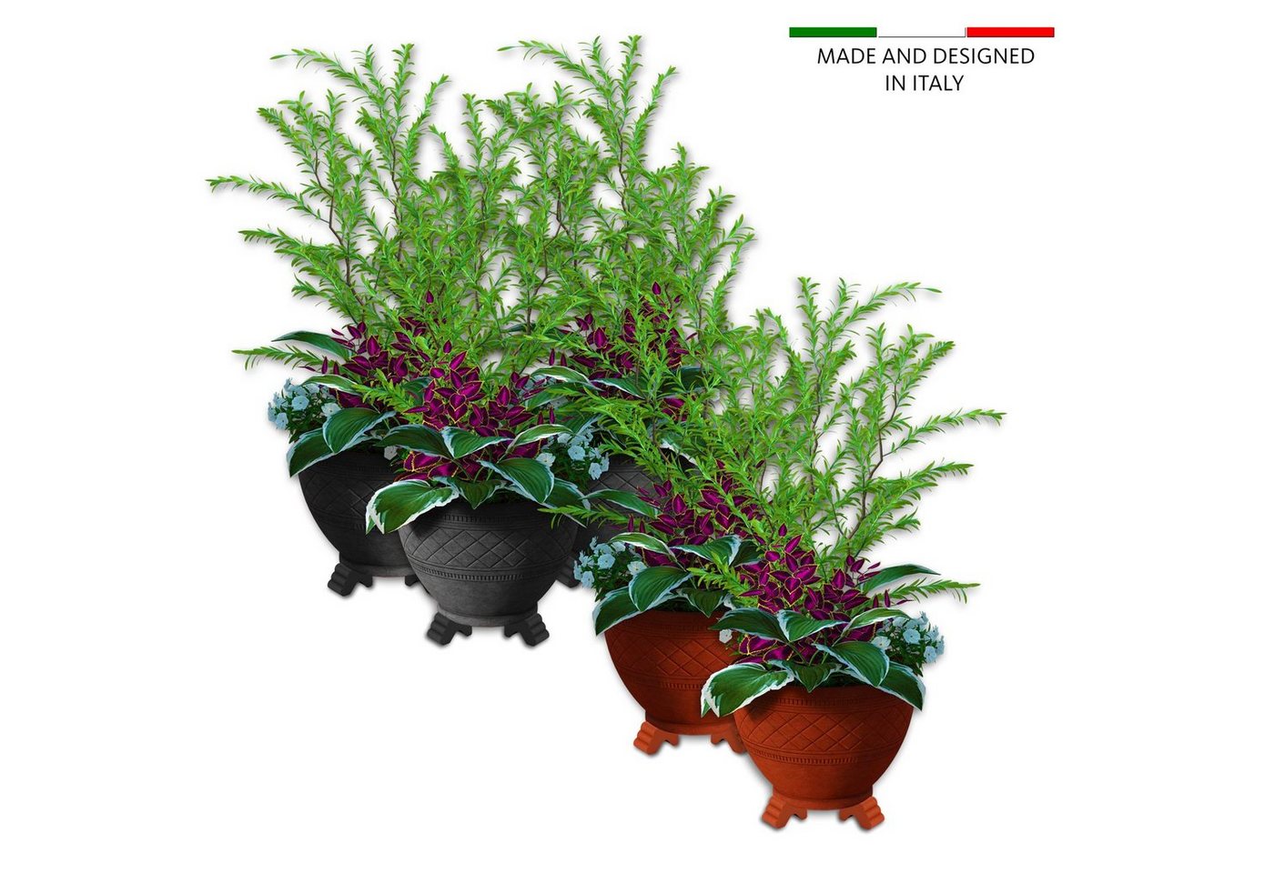 BigDean Blumentopfuntersetzer 4x Blumentopf Füßchen Anthrazit Pflanzkübel Untersetzer extra stabil, Zubehör für Pflanztöpfe, Set, 4-tlg., Robuste, Standhafte, F – Bild 3 von 5