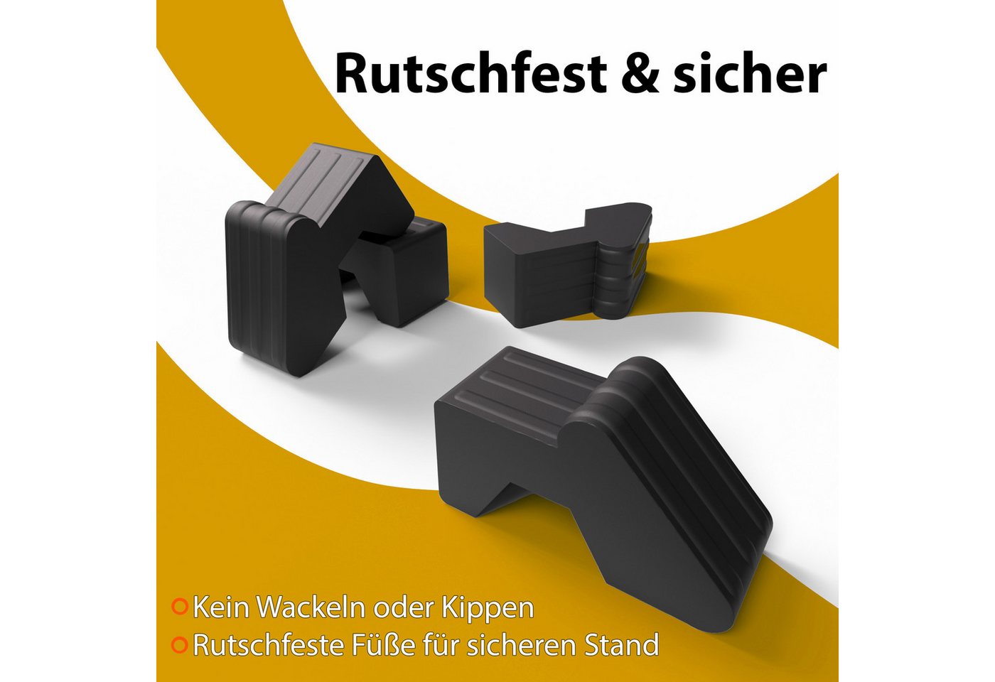 BigDean Blumentopfuntersetzer Füßchen 4x Spezial Anthrazit Blumentöpfuntersetzer, Zubehör für Blumentöpfe, Packung, 4-tlg., Blumentopffüße, Verbessert Luftzirku – Bild 4 von 5