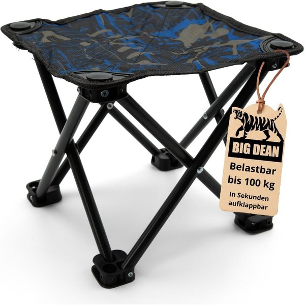 BigDean Campinghocker kleiner Camping Hocker 23cm Angelhocker Campinghocker Dreibeinhocker (Packung, 1 St., Falthocker), Klein, 500gramm Leicht, 100kg Belastbar