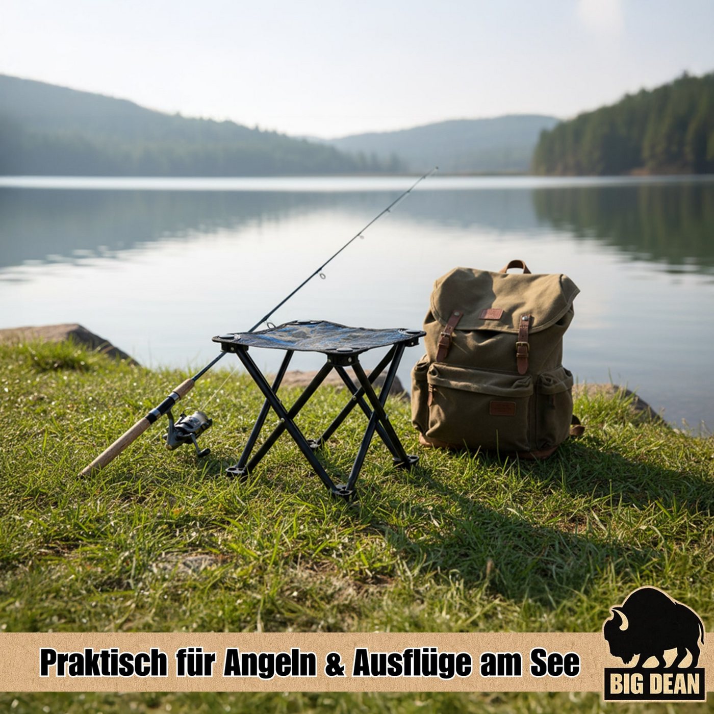 BigDean Campinghocker kleiner Camping Hocker 23cm Angelhocker Campinghocker Dreibeinhocker (Packung, 1 St., Falthocker), Klein, 500gramm Leicht, 100kg Belastbar – Bild 2 von 5