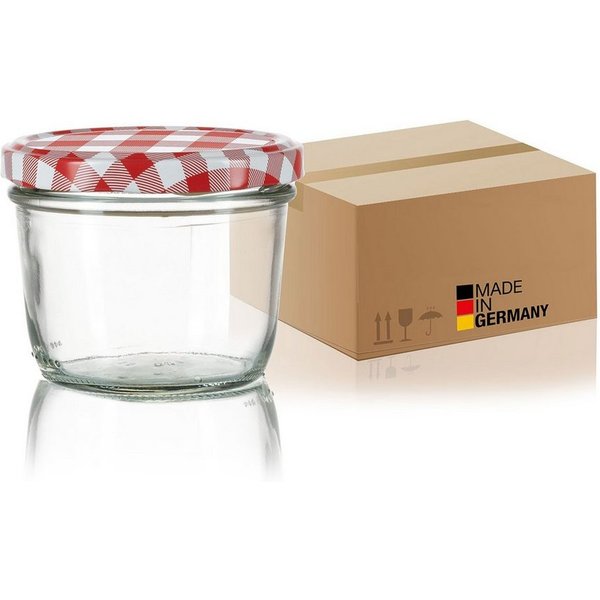 BigDean Einmachglas 230ml Sturzgläser Einkochgläser TO 82 Made in Germany, Glas, (Set, 24-tlg., Sturzgläser + Deckel), Einweck Glas, Luftdicht, Lebensmittelecht