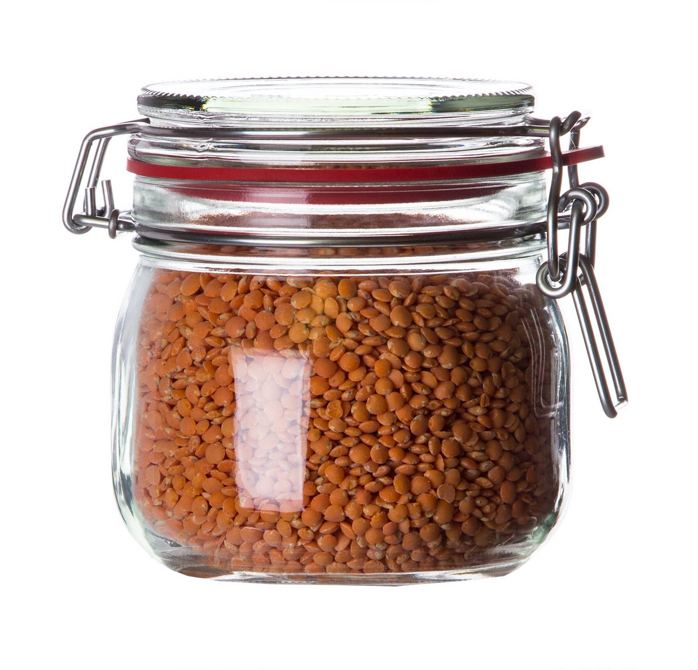 BigDean Einmachglas 6x Drahtbügelgläser 600ml Bügelverschluss Made in Germany Einweckgl, Glas, (Set, 6-tlg., Vorratsgläser), Einweck Glas, Bügelglas, Drahtbügel – Bild 4 von 5