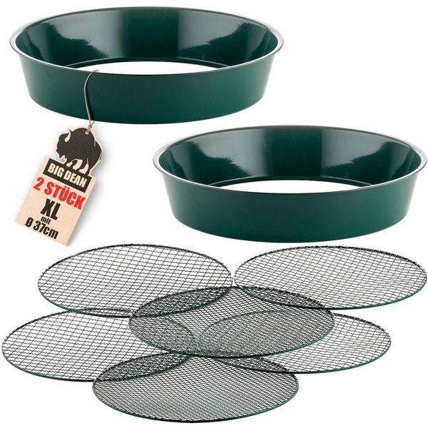 BigDean Gartensieb Metall fein bis grob inkl. 3 austauschbarer Siebeinsätze Erdsieb, Metall, (Set, 2-St., Gartensieb), Dreierlei Einsätze, Vielseitig Einsetzbar