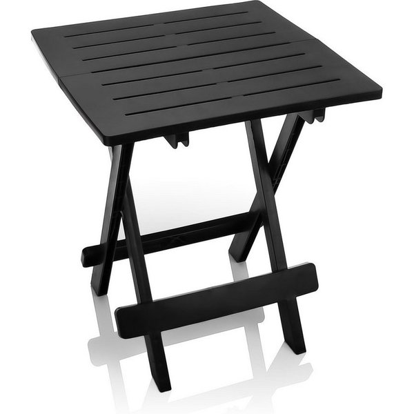 BigDean Klapptisch Beistelltisch klein in anthrazit aus Kunststoff (Packung, 1-St., Klapptisch), Wetterfest, Klappbar, Indoor, Outdoor