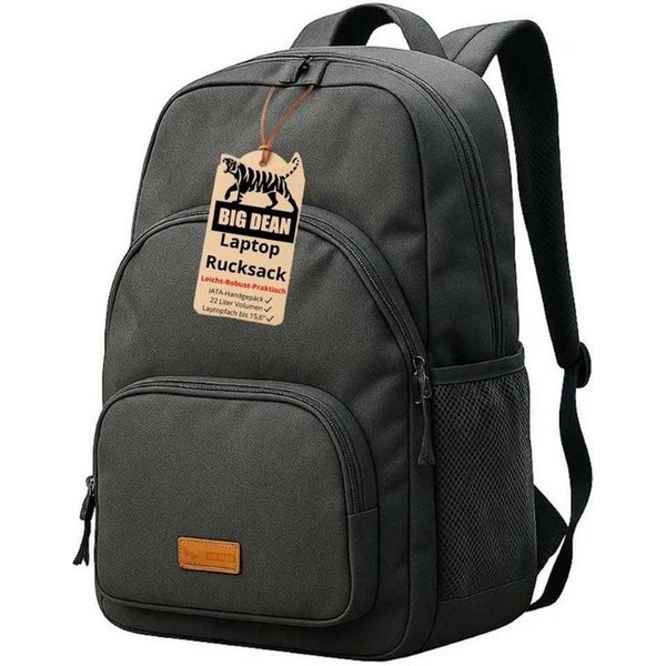 BigDean Laptoprucksack Rucksack bis 15,6 Zoll 45cm ca. 22L Handgepäck Rucksack Backpack (Packung, 1-tlg., Rucksack), Komfort, Schutz, Funktional, Reiserucksack