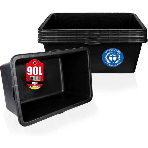 BigDean Mörtelkasten 5x Mörtelwanne 60 L Eckig Miniteich Baueimer Made in Germany, (Set, 5-tlg., Mörtelwanne), Vielseitig, Speiswanne, Mörtelwanne, Zementwanne,