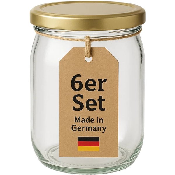 BigDean Müslibox 6 Stück Overnight Oats Gläser Extra große Öffnung, Glas, (Set, 12-tlg., Glas + Deckel), Auslaufsicher, Spülmaschinenfest (Glas), Extra weite öf