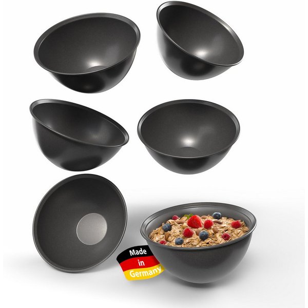 BigDean Müslischale 6 Stück bruchfest 700ml in elegantem schwarz Lieblingsschalen, Kunststoff, (Set, 6-tlg), BPA-Frei, Spülmaschinenfest, Müsli, Suppe, Desert, 
