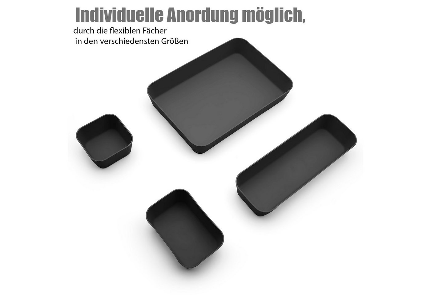 BigDean Organizer Schubladen Organizer mit 8 Fächern in Schwarz (Set, 1 St., 8 tlg), Küche (Lebensmittelecht), Schreibtisch, Büro – Bild 5 von 5
