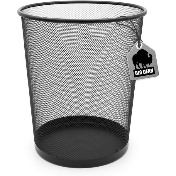 BigDean Papierkorb Mülleimer schwarz 20L Draht robuster Papiereimer für Papierabfälle, Klassisches Zeitloses Design, Leicht, Langlebig, Stabil
