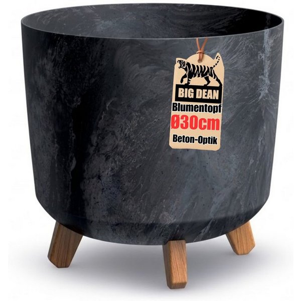 BigDean Pflanzkübel 28,5cm Anthrazit Beton Optik mit Abnehmbaren Füßen (Stück, 1 St., Pflanzkübel), Schneller Aufbau, stabiler Stand, modernes Finish