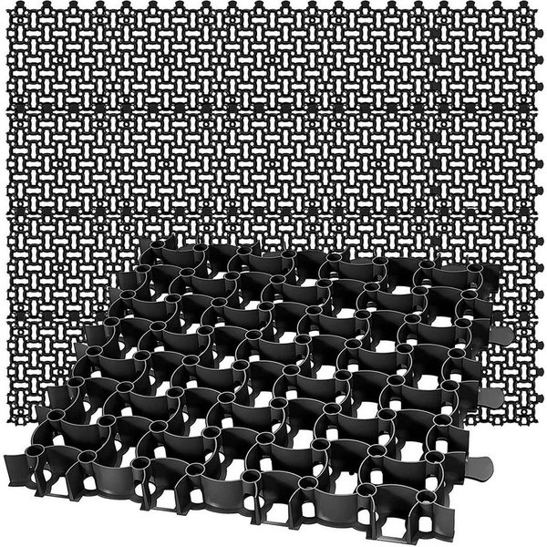 BigDean Rasengitter 20x Paddockplatte SCHWARZ 50x50cm Reitplatzmatten Rasenmatten Rasenwab, 50x50 cm, Set, 20-St., Rasengitter, UV-Beständig, Leichtverlegbar, B