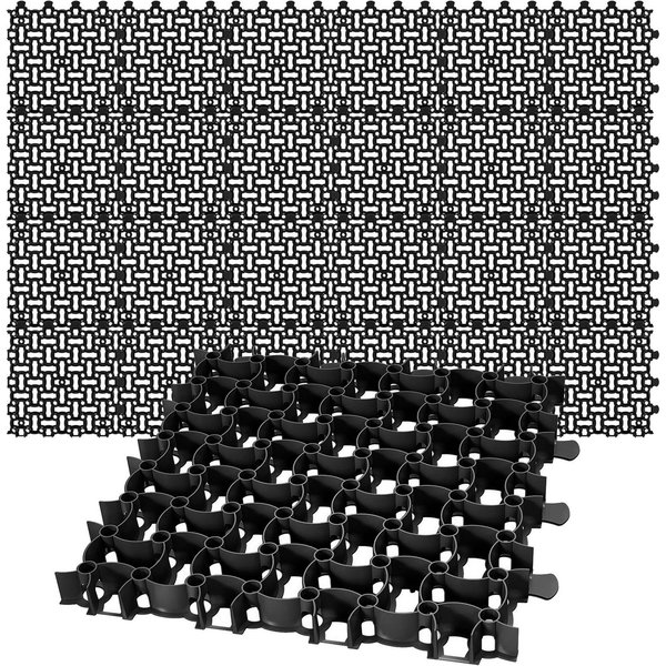 BigDean Rasengitter 24x Rasengitter Paddockplatte SCHWARZ 50x50 cm, 50x50 cm, Set, 24-St., Rasengitter, UV-Beständig, Leichtverlegbar, Belastbar, Erosionsschutz