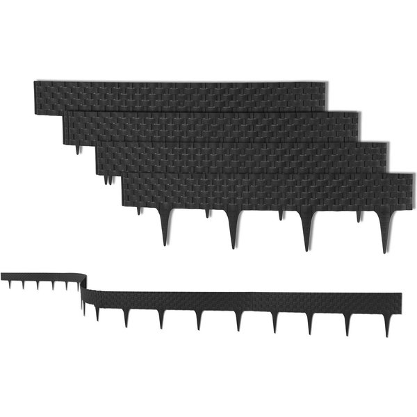 BigDean Rasenkante 3,2m Biegbar Rattan-Design Beeteinfassung, Beetumrandung, Palisaden, LxH: 80x20 cm, -, Nach auswahl, x*0,8 Meter, Flexibel, Fester Halt
