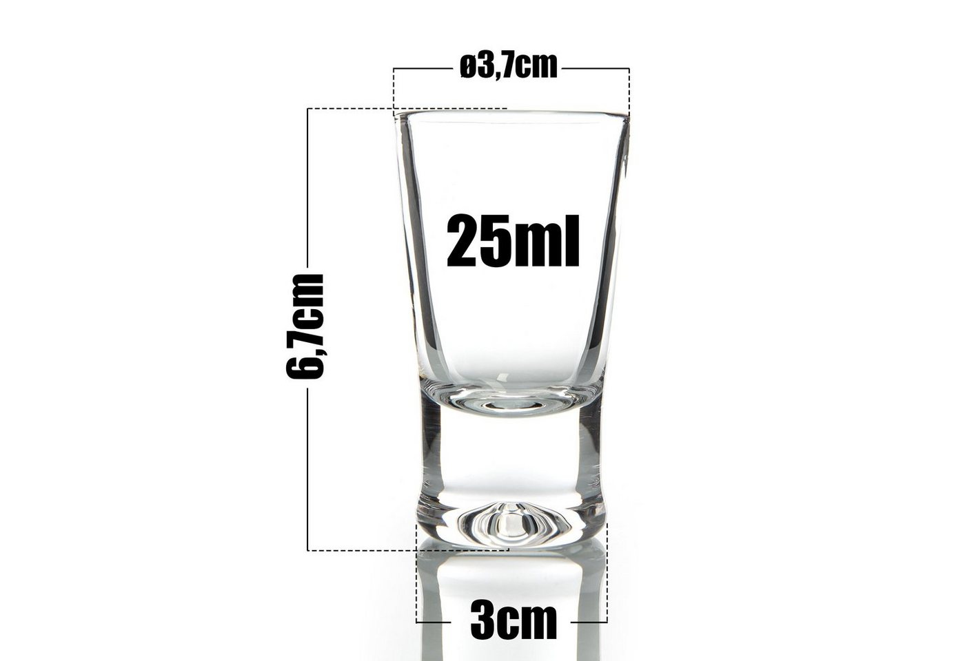 BigDean Schnapsglas 24 x Schnapsgläser 2cl Shotgläser Spülmaschinenfest Stamperl, 24-tlg., Glas, Schnapsglas, Shotglas, Spülmaschinenfest, Robust, Lebensmittele – Bild 2 von 5