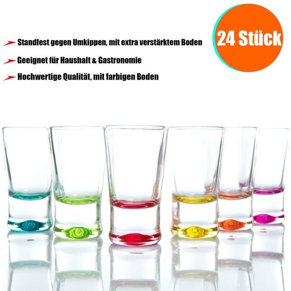 BigDean Schnapsglas 2cl in Geschenkbox – hochwertige Shotgläser lebensmittelecht, 24-tlg., Glas, Robustes Glas, Langlebige Qualität, Elegante Form, Vielseitig.