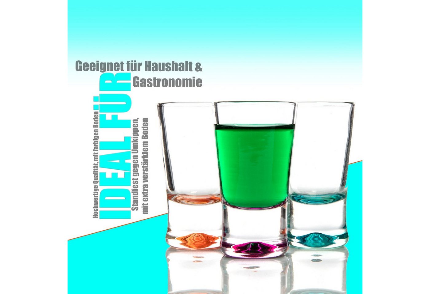 BigDean Schnapsglas 2cl in Geschenkbox – hochwertige Shotgläser lebensmittelecht, 48-tlg., Glas, Robustes Glas, Langlebige Qualität, Elegante Form, Vielseitig. – Bild 4 von 5