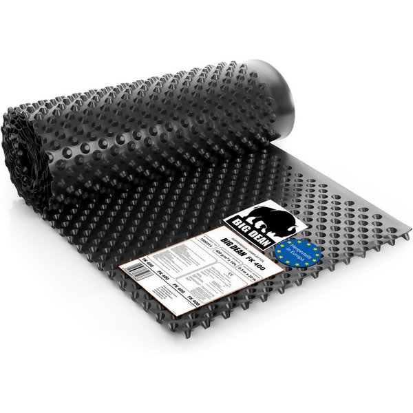 BigDean Schutzfolie Premium Noppenfolie 0,5x20m Nässeschutz für Hochbeete Made in Europe, (Set, 1-St., Rolle/n), Nässeschutz für Hochbeete und Mauern