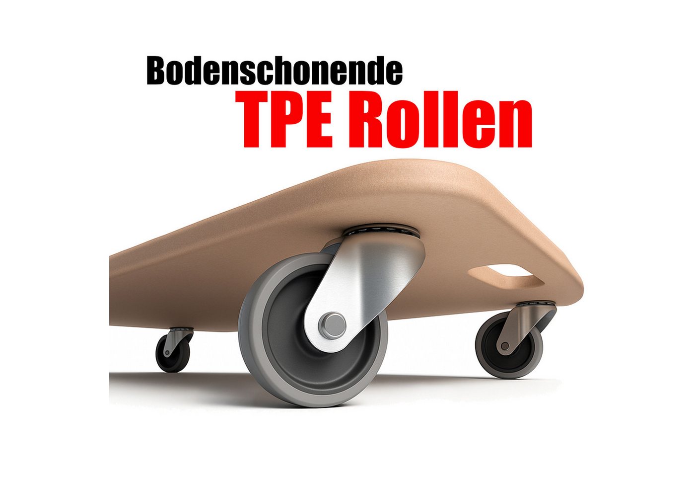 BigDean Schwerlastrolle 2 Materialtransporter 250kg Schwerlast Möbelroller, (Set, 2-St., Möbelroller), Möbelhund, Möbelroller, MDF-Natur, Antirutschpads, Sanfte – Bild 2 von 5