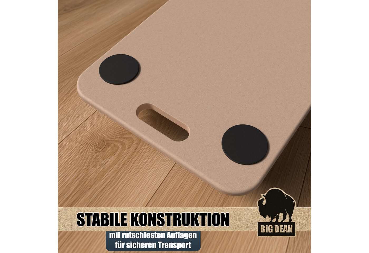 BigDean Schwerlastrolle 2 Materialtransporter 250kg Schwerlast Möbelroller, (Set, 2-St., Möbelroller), Möbelhund, Möbelroller, MDF-Natur, Antirutschpads, Sanfte – Bild 4 von 5