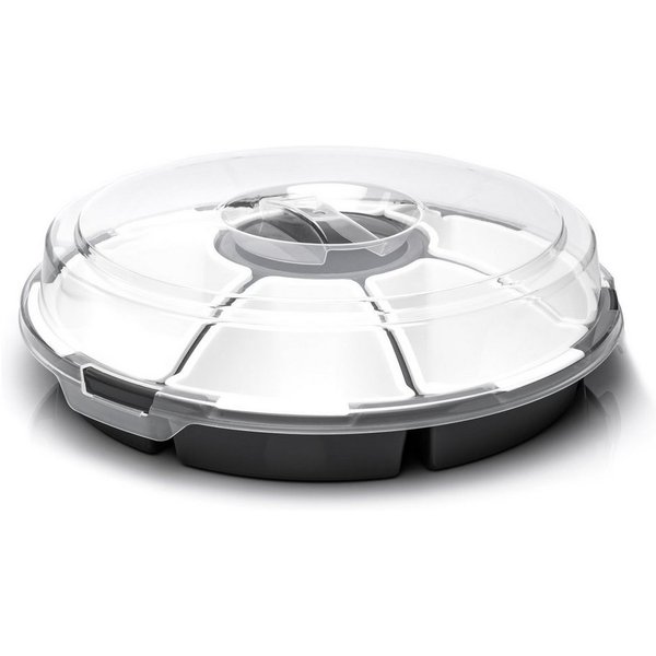 BigDean Servierplatte Snackschale Servierplatte Servierschalen Set mit Deckel Snackteller, Kunststoff, (Set, 8-tlg., Snackset), Snacks, Dips, Vielseitig, Spaß f