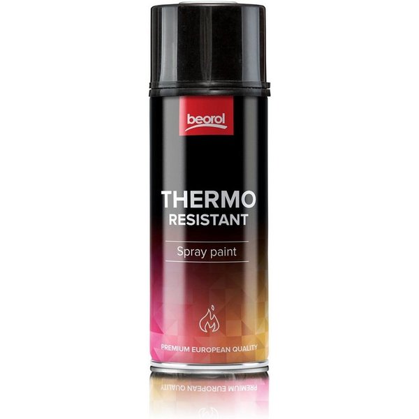 BigDean Sprühlack Thermolack Schwarz, matt - Ofenlack Auspufflack 400ml Lack Spray