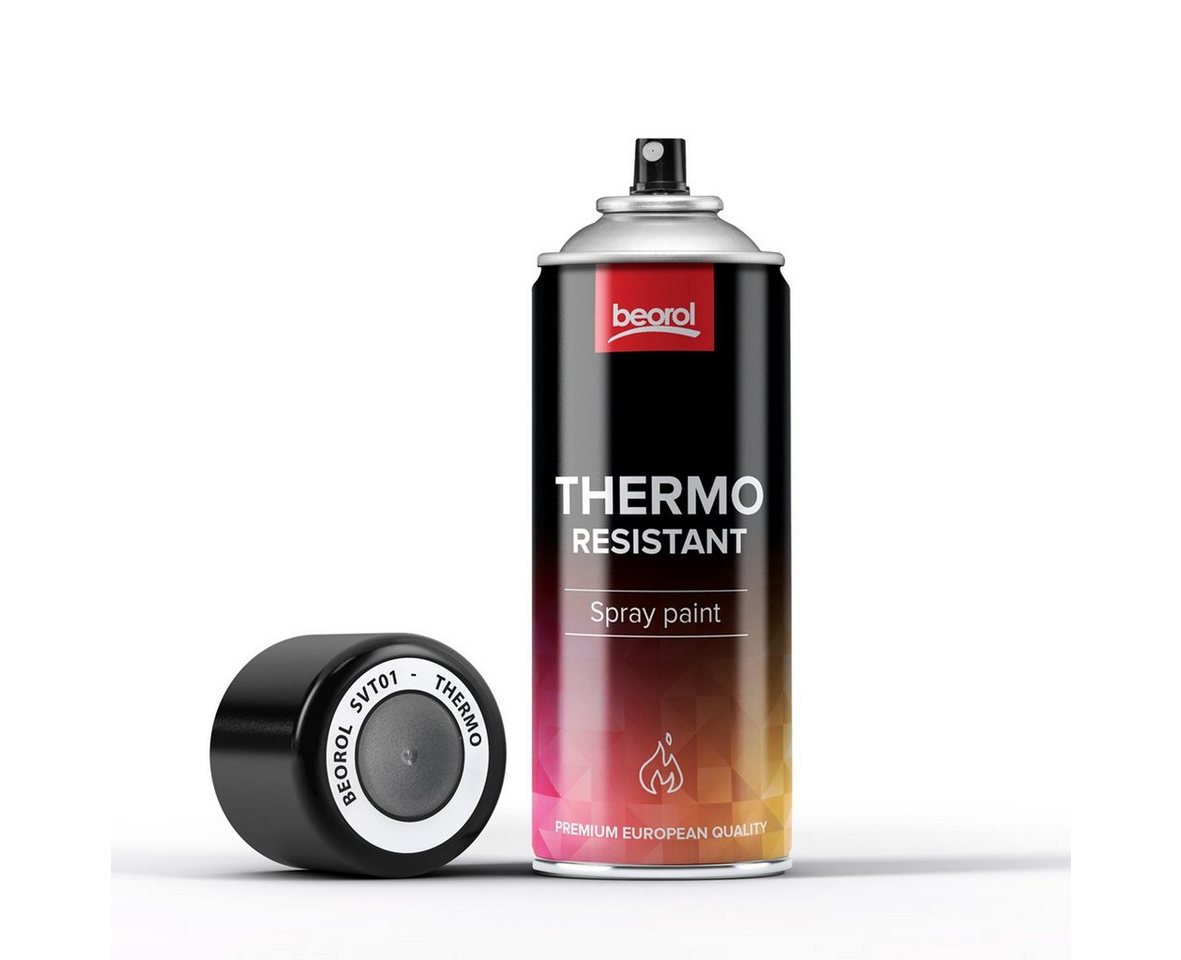 BigDean Sprühlack Thermolack Schwarz, matt - Ofenlack Auspufflack 400ml Lack Spray – Bild 2 von 5