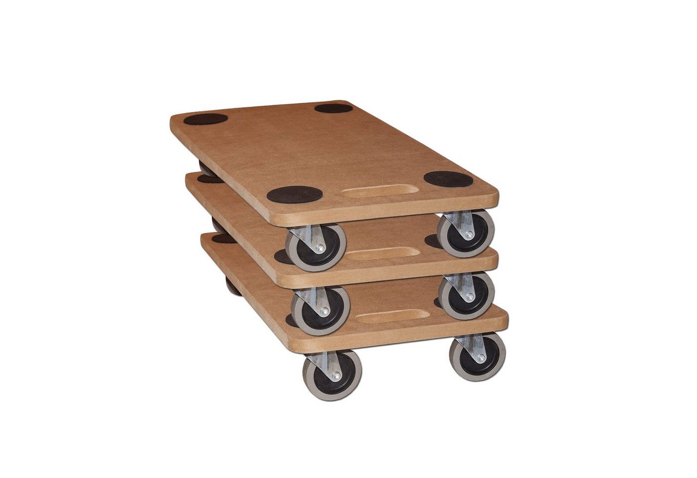 BigDean Transportroller 3x Möbelroller 250kg Rollbrett MDF, (Set, 3-St., Transportroller), Möbelroller, Möbelhund, MDF-Transportroller – Bild 3 von 3