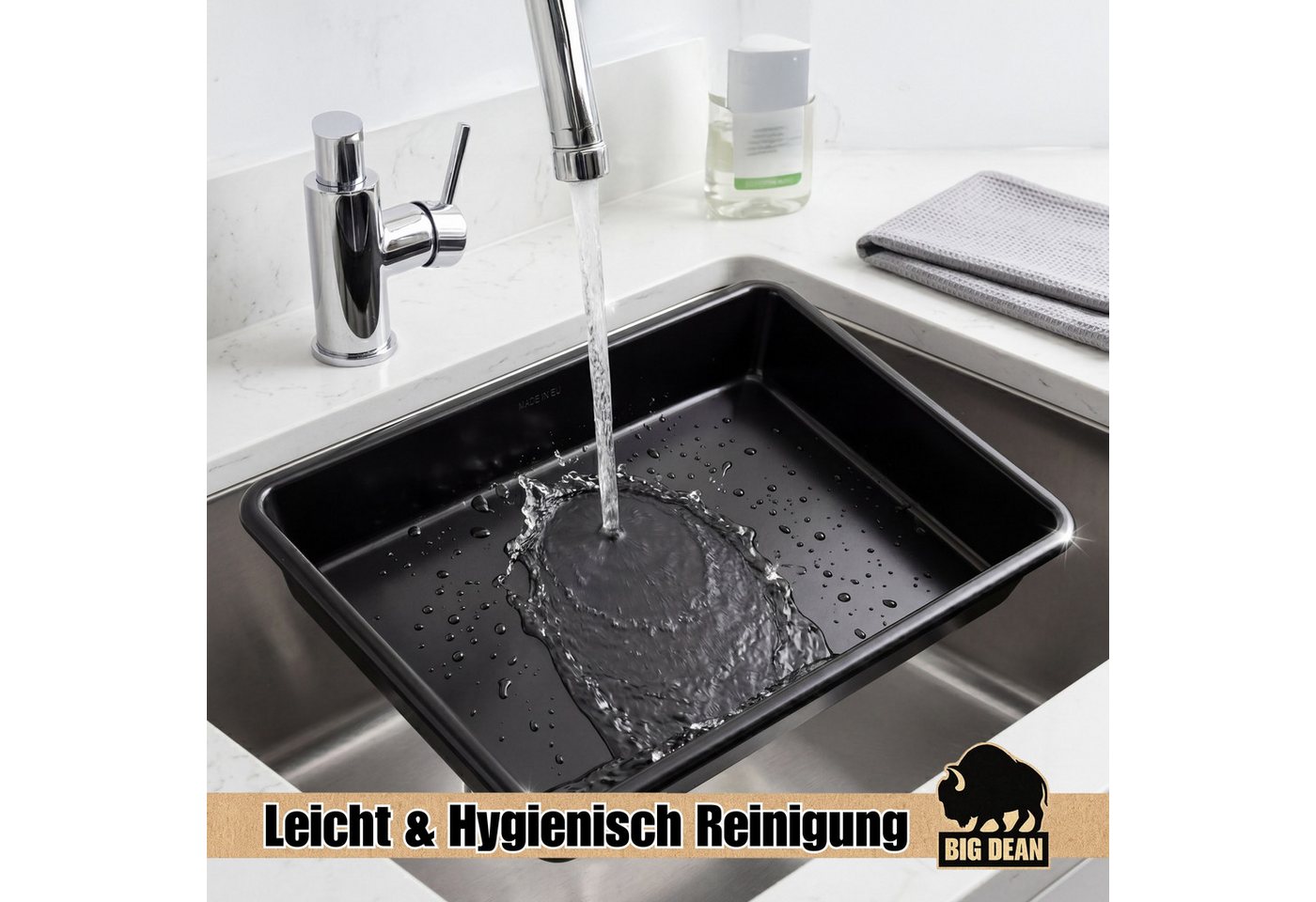 BigDean Tropfschale Wanne 54x40x8,8 cm Lebensmittelecht Universalwanne 13 Liter, für Lebensmittel, Kleintierklo, Ölauffangwanne, Tiernahrung, Pflanzschale, (Pac – Bild 5 von 5