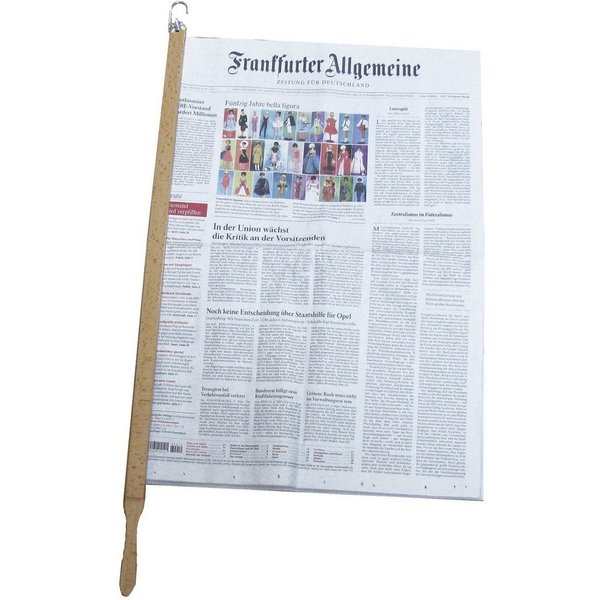 BigDean Zeitungsständer Zeitungshalter Primus Buche natur (Packung, 1 St., Zeitungsstock), Zeitungsstock, 60cm Einspannlänge