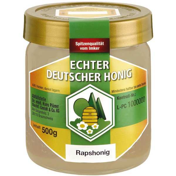 BIHOPHAR Honig, Bihophar Echter Deutscher Honig DIB Raps Honig mild aromatisch 500g