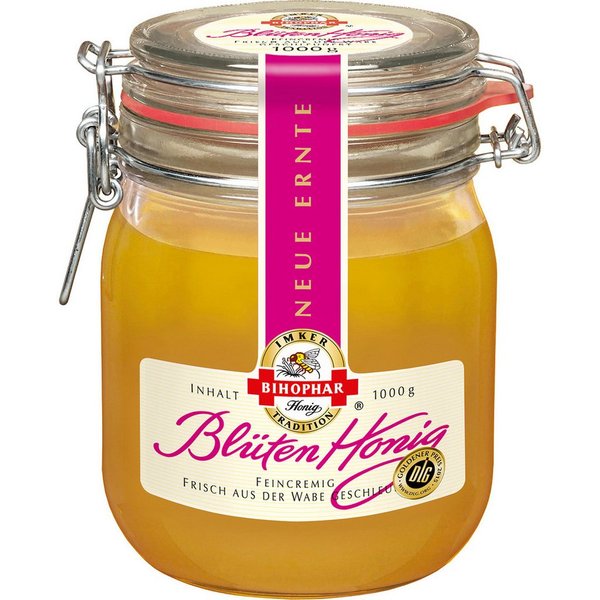 BIHOPHAR Honig, Bihophar Blüten Honig feincremig zart duftig aromatisch 1000g