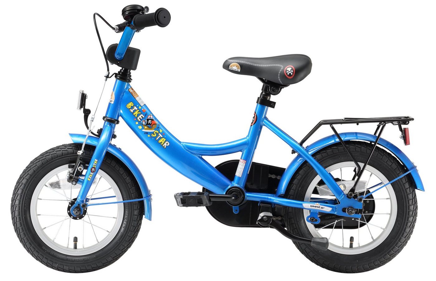 Bikestar Kinderfahrrad Classic, 12 Zoll, ab 93 cm, 3 - 5 Jahre, Jungen, Mädchen, 1 Gang, Handbremse, Rücktrittbremse, Kettenschutz, Höhenverstellbar – Bild 2 von 5