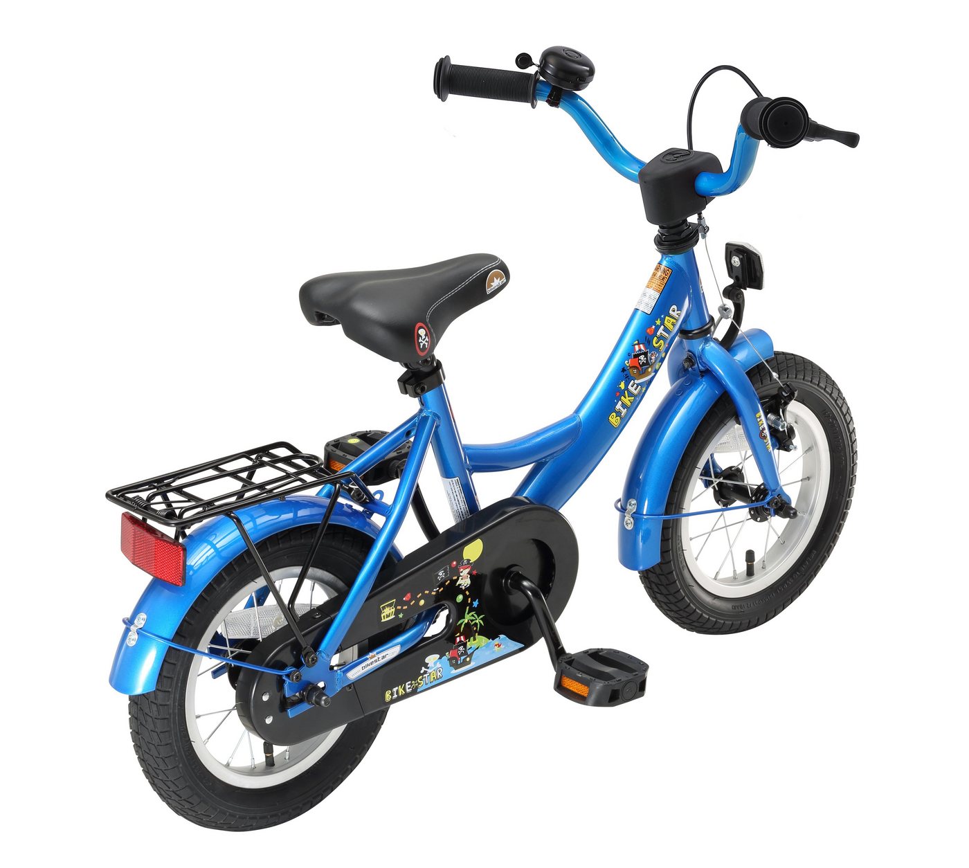 Bikestar Kinderfahrrad Classic, 12 Zoll, ab 93 cm, 3 - 5 Jahre, Jungen, Mädchen, 1 Gang, Handbremse, Rücktrittbremse, Kettenschutz, Höhenverstellbar – Bild 3 von 5