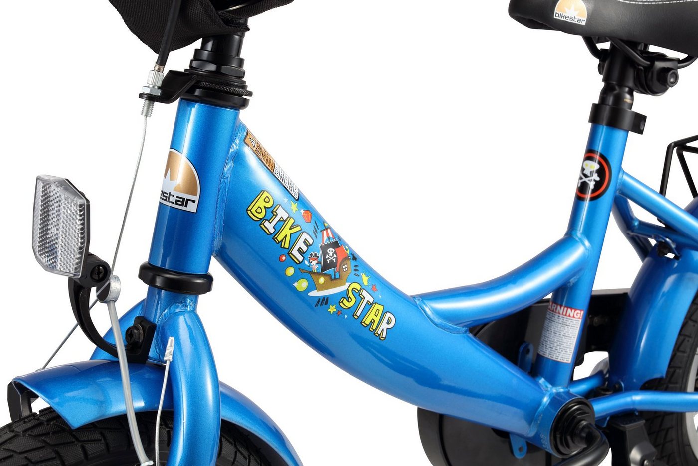 Bikestar Kinderfahrrad Classic, 12 Zoll, ab 93 cm, 3 - 5 Jahre, Jungen, Mädchen, 1 Gang, Handbremse, Rücktrittbremse, Kettenschutz, Höhenverstellbar – Bild 5 von 5