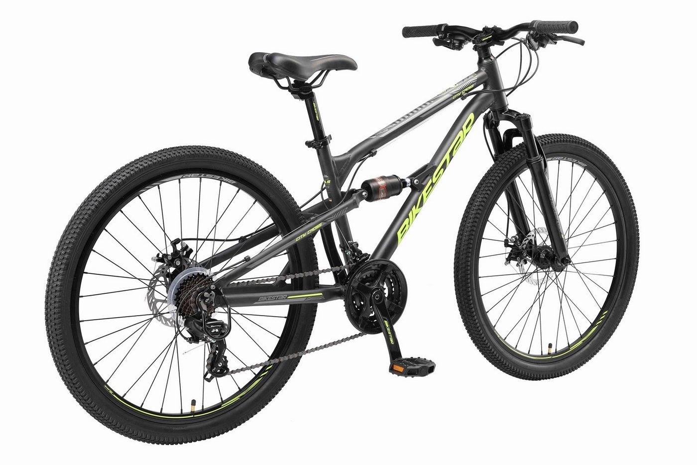 Bikestar Mountainbike 27.5 Zoll, ab 157 cm, Aluminium, Damen, Herren, 21 Gang Shimano Tourney RD-TY300 Schaltwerk, Kettenschaltung, Scheibenbremse, Rahmen 41.9  – Bild 2 von 5