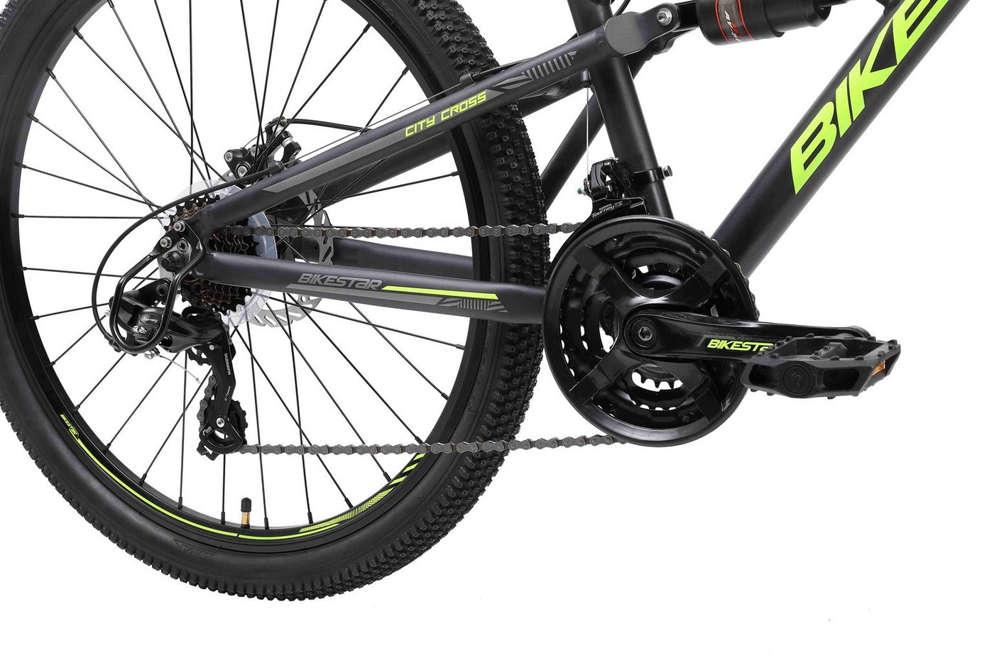 Bikestar Mountainbike 27.5 Zoll, ab 157 cm, Aluminium, Damen, Herren, 21 Gang Shimano Tourney RD-TY300 Schaltwerk, Kettenschaltung, Scheibenbremse, Rahmen 41.9  – Bild 3 von 5