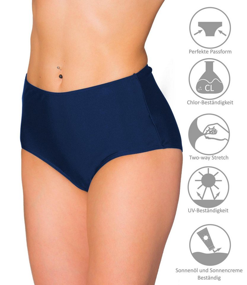 Aquarti Bikini-Hose Aquarti Damen Bikinihose Bikini-Slip mit Hohem Bund – Bild 5 von 5