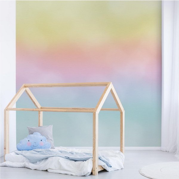 Bilderdepot24 Kindertapete Regenbogen Wasserfarben Illustration Kinder bunt moderne Wanddeko XXL, Glatt, Matt, (Vliestapete inkl. Kleister oder selbstklebend), 